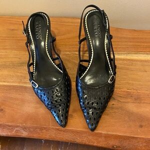 Franco Sarto Black Cutout Slingback Heels